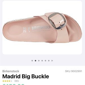 Birkenstock Madrid big buckle - high shine light rose - size 40